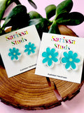 Blue Flower Studs