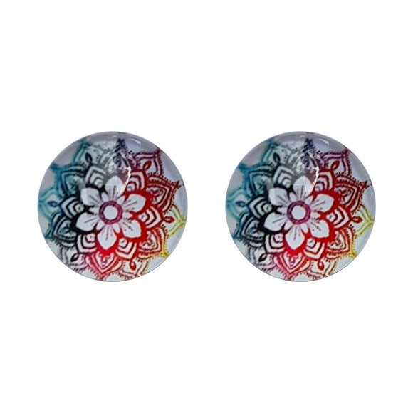 Mandala Glass Studs