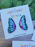 Butterfly Studs~ Blue Pink SPARKLE