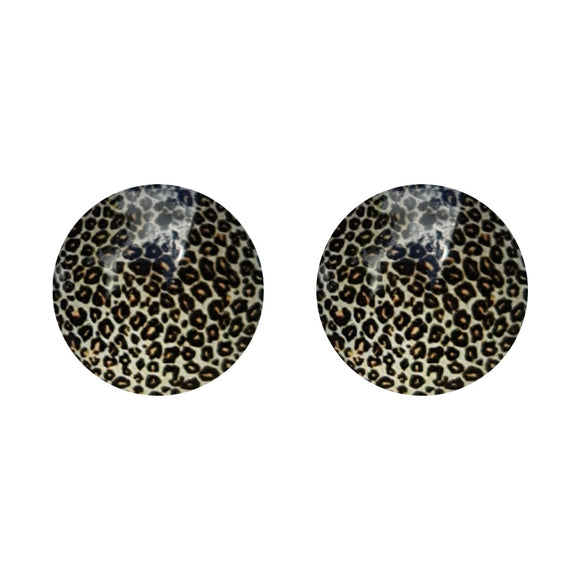 Natural Leopard Glass Studs