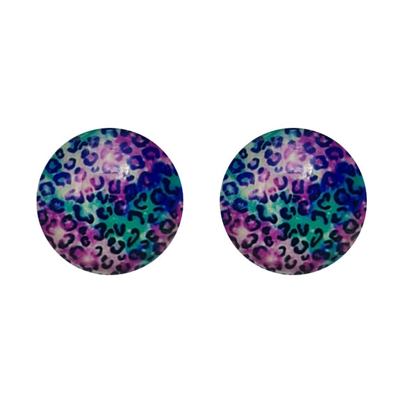 Jungle Leopard Glass Studs