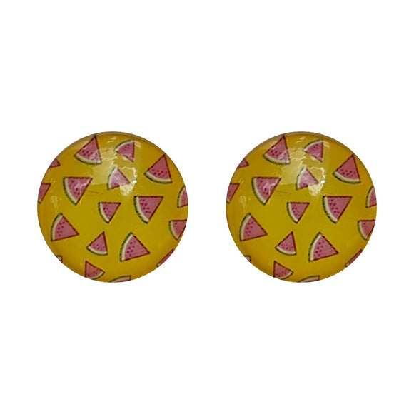 Watermelon Fun Glass Studs