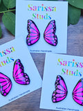 Butterfly Studs~ Pink Purple