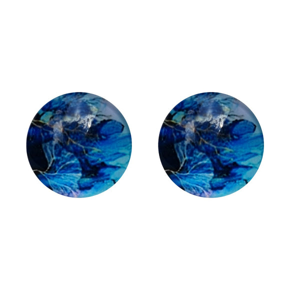 Blue lagoon Glass Studs