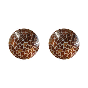 Giraffe Print Glass Studs