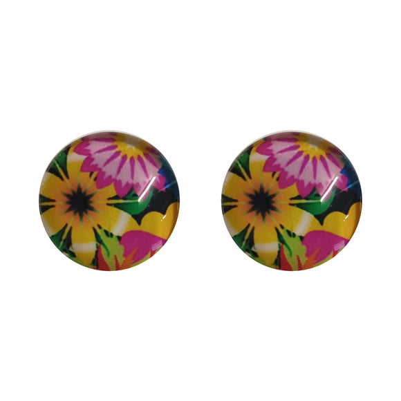 Glass Tropic Flower Studs