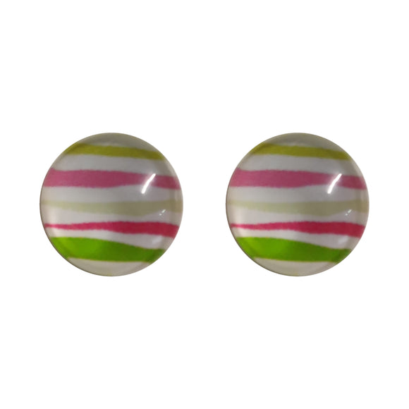 Glass Watermelon Wave Studs