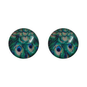 Glass Peacock Studs