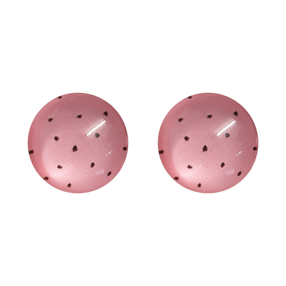 Glass Pink Spot Studs